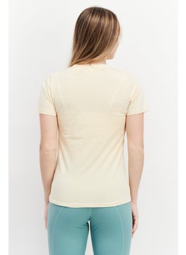 FILA Women Sportswear Fit Brand Logo Outdoor T Shirt, Beige  - Image 4