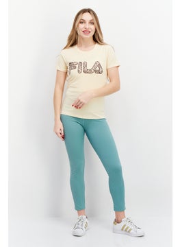 FILA Women Sportswear Fit Brand Logo Outdoor T Shirt, Beige  - Image 3