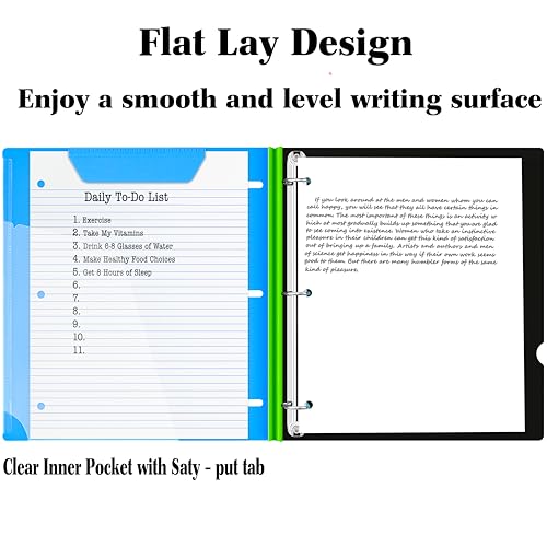 INFUN Telescoping 3 Ring Binder - 4PCS, Flexible Round Binder with Customizable Front Cover and Clear Catalog Pocket, Holds 8.5x11 inch Paper- Green, Red, Orange, Blue - Image 5