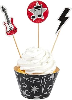 Fun Express Rock Star Cupcake Wrappers with Toppers Ã¢â‚¬â€œ 100 Pieces - Image 1