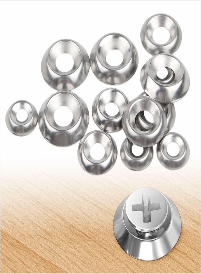 asdmm 200 Pcs #8 Countersunk Finish Washers, 304 Stainless Steel Finishing Cup Washers, Decorative Screw Cup Washers for Marine Hardware, Boat Deck Accessories, Silver - Image 1