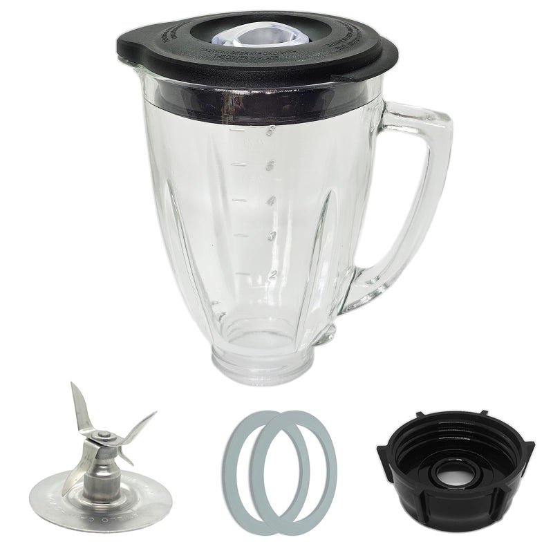 Gnicaela قطع غيار زجاجية لخلاط 6 أكواب مع شفرة لطراز أوستر أوسترايزر الكلاسيكي، لا تناسب طرازات برو ماستر أو فيرسا - Image 1