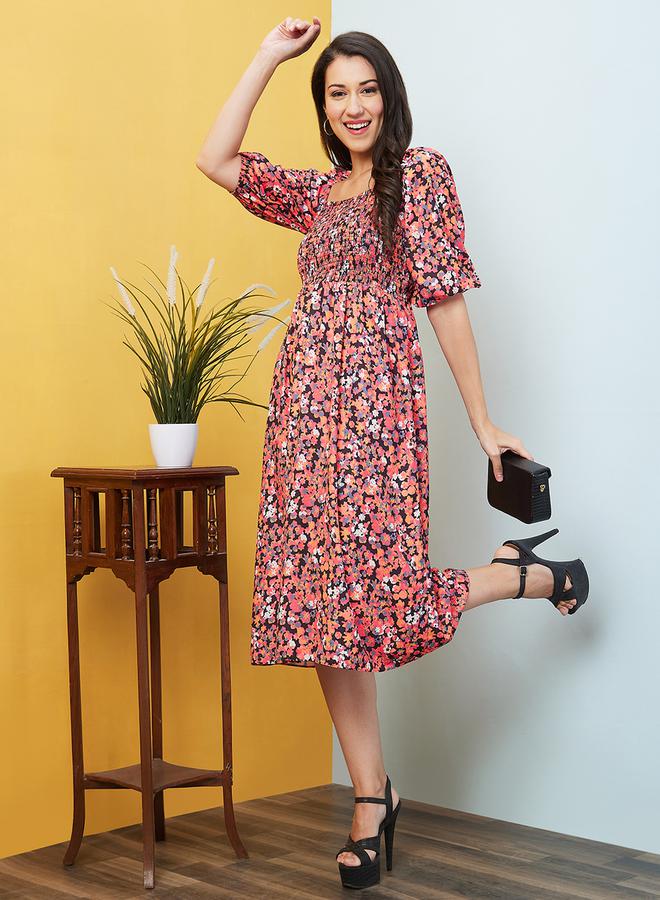 globus Floral Smocked Midi Dress  - Image 1