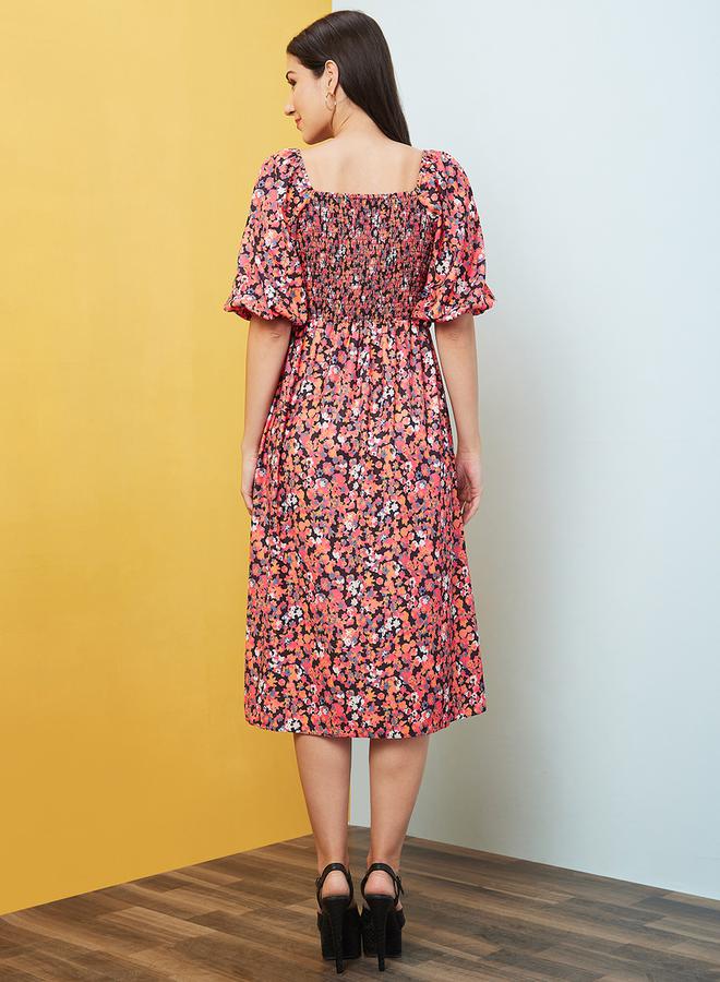 globus Floral Smocked Midi Dress  - Image 3