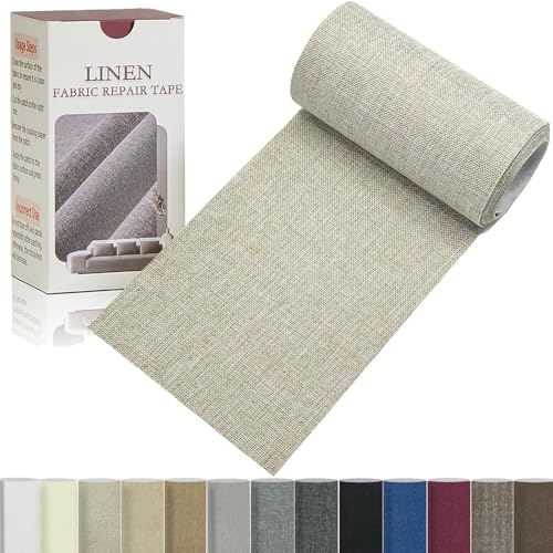 Gheeidau Linen Repair Tape 4x70 Inch Self-Adhesive Couch Patch Repair Fabric Patch for Furniture,Sofas,Cushion,Chairs,Bags,Linen Goods(Oatmeal) - Image 1