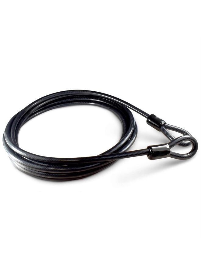 Bike Security Steel Cable - Braided Steel with Double Sealed Looped Ends for U-Lock, Padlock, Disc Lock (Black) - Image 2