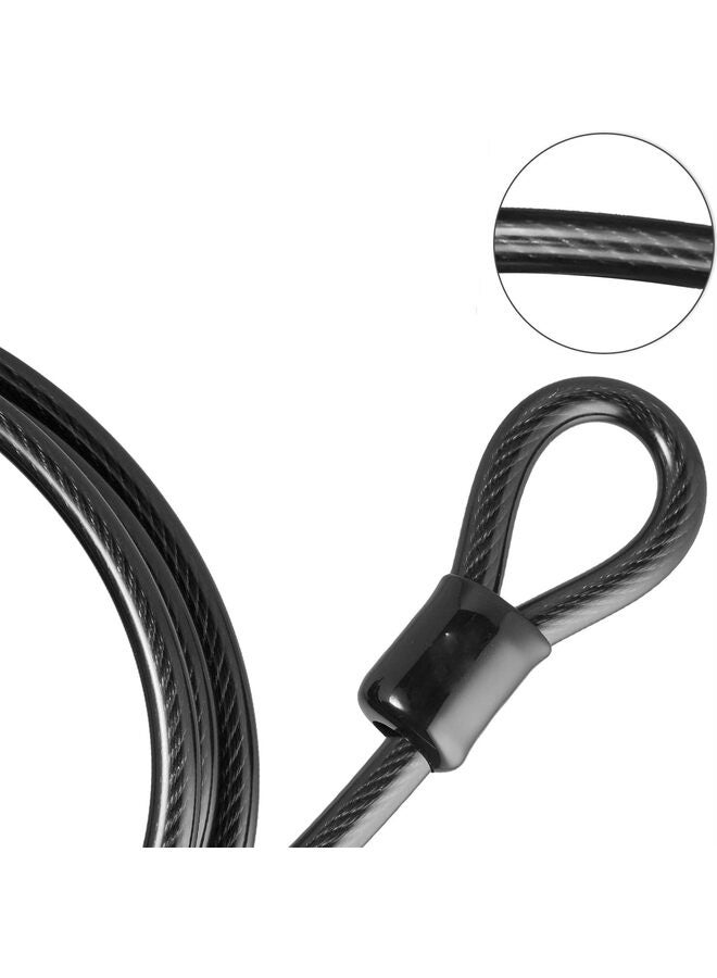 Bike Security Steel Cable - Braided Steel with Double Sealed Looped Ends for U-Lock, Padlock, Disc Lock (Black) - Image 3
