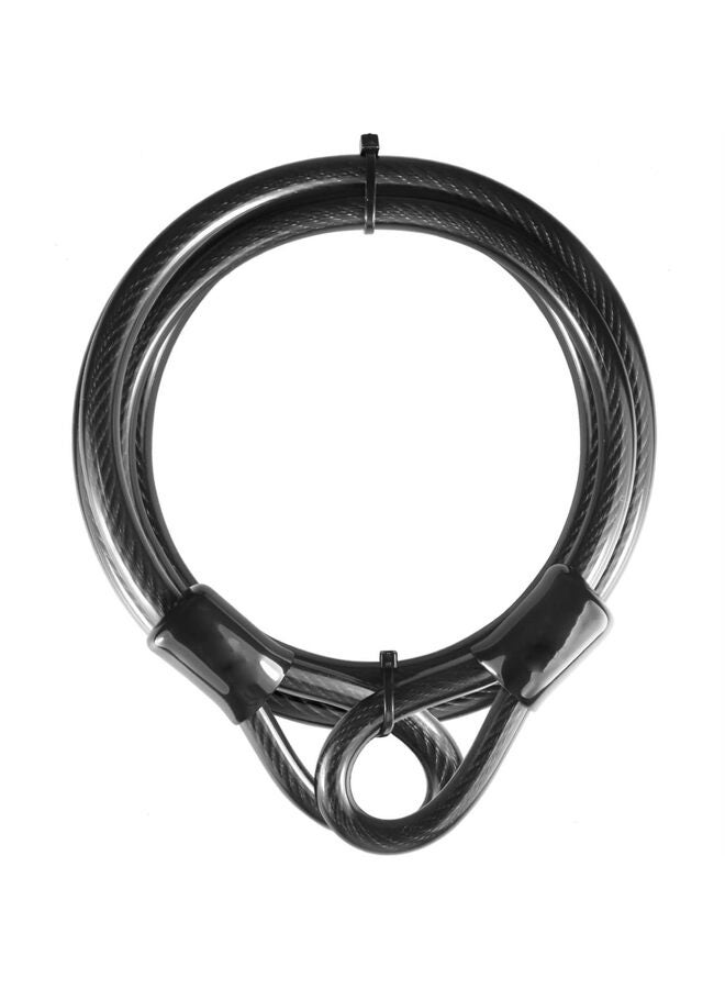 Bike Security Steel Cable - Braided Steel with Double Sealed Looped Ends for U-Lock, Padlock, Disc Lock (Black) - Image 1