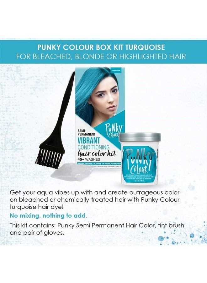 Punky Colour Box Kit Turquoise - For Bleached, Blonde or Highlighted Hair, Non-Damaging Hair Dye, Vegan, PPD and Paraben Free, Conditions and Transforms to Vibrant Hair Color, lasts up to 35 washes - Image 3