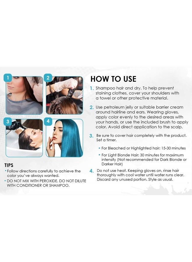 Punky Colour Box Kit Turquoise - For Bleached, Blonde or Highlighted Hair, Non-Damaging Hair Dye, Vegan, PPD and Paraben Free, Conditions and Transforms to Vibrant Hair Color, lasts up to 35 washes - Image 5