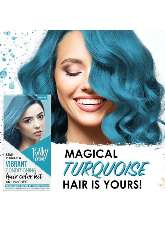 Punky Colour Box Kit Turquoise - For Bleached, Blonde or Highlighted Hair, Non-Damaging Hair Dye, Vegan, PPD and Paraben Free, Conditions and Transforms to Vibrant Hair Color, lasts up to 35 washes - Image 2