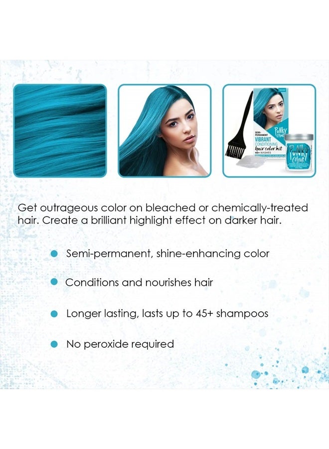 Punky Colour Box Kit Turquoise - For Bleached, Blonde or Highlighted Hair, Non-Damaging Hair Dye, Vegan, PPD and Paraben Free, Conditions and Transforms to Vibrant Hair Color, lasts up to 35 washes - Image 4