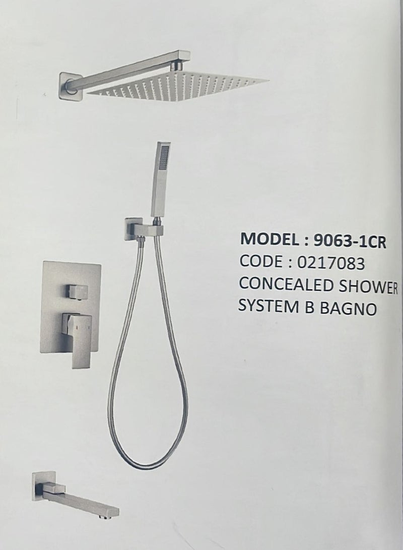 B Bagno Concealed shower mixer by Bagno, silver 9063-1CR - Image 2