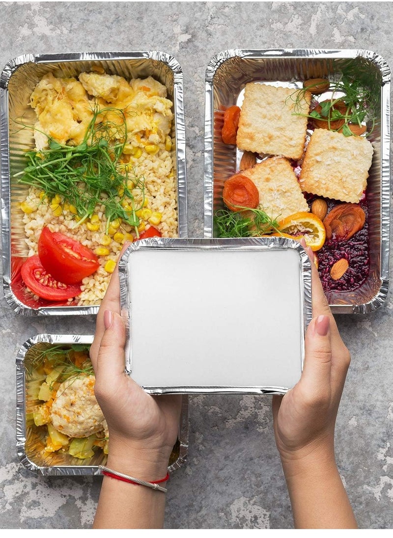 Generic Aluminum Foil and Cardboard Rectangular Container Trays 1 lb Tin Disposable Food Storage Containers for Cooking, Baking and Meal Prep  - Image 2