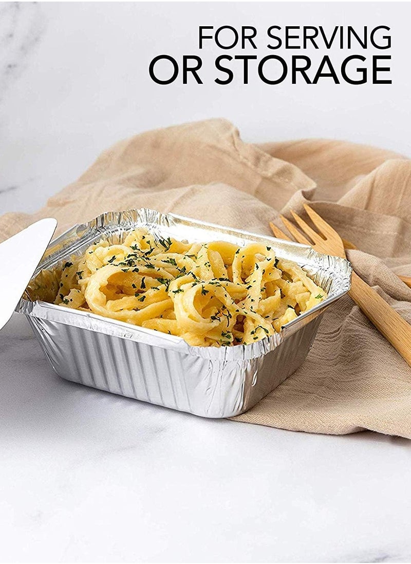 Generic Aluminum Foil and Cardboard Rectangular Container Trays 1 lb Tin Disposable Food Storage Containers for Cooking, Baking and Meal Prep  - Image 5