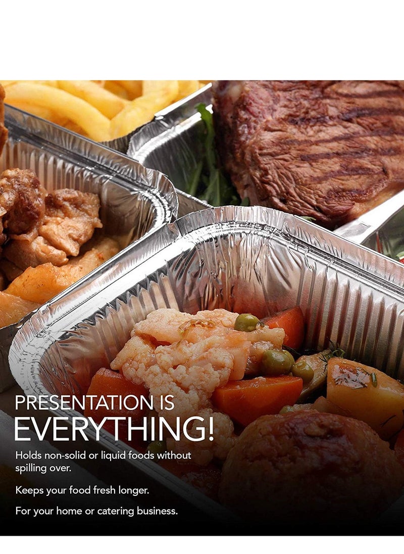 Generic Aluminum Foil and Cardboard Rectangular Container Trays 1 lb Tin Disposable Food Storage Containers for Cooking, Baking and Meal Prep  - Image 4
