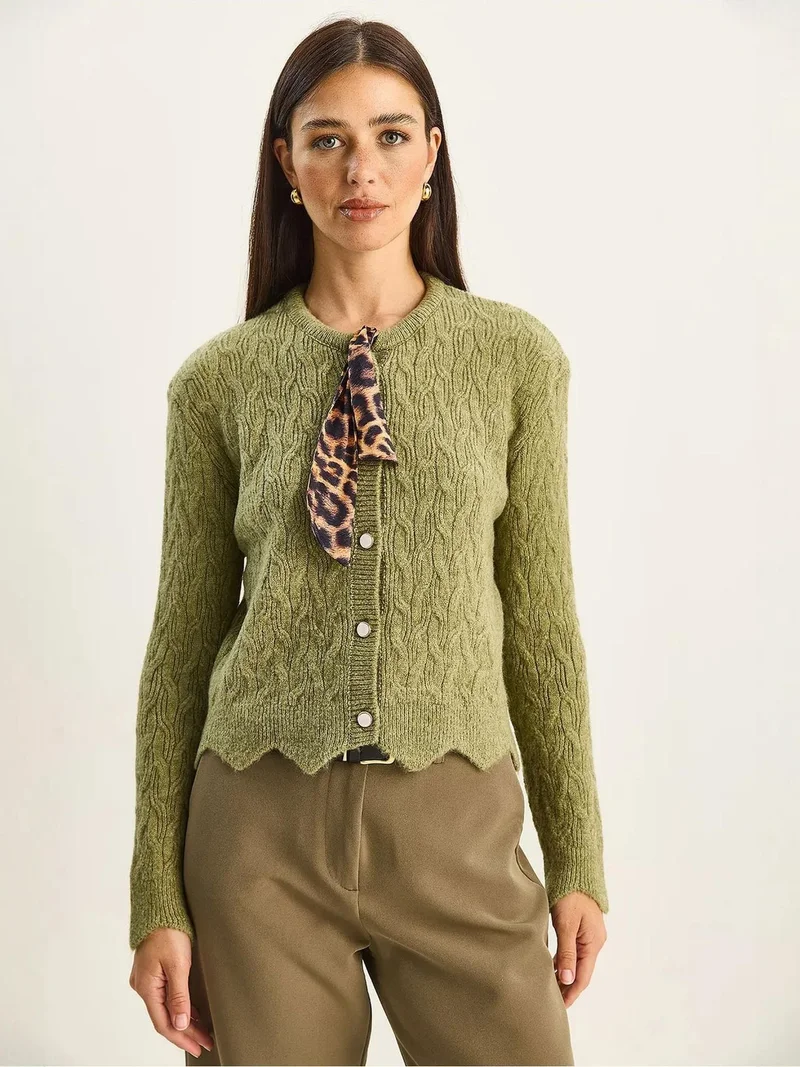 Bianco Lucci LUCCI Textured Knitwear Cardigan