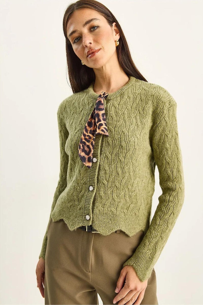 Bianco Lucci LUCCI Textured Knitwear Cardigan - Image 1