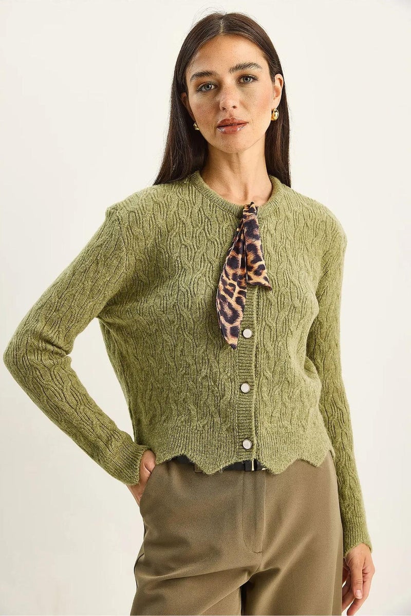 Bianco Lucci LUCCI Textured Knitwear Cardigan - Image 3