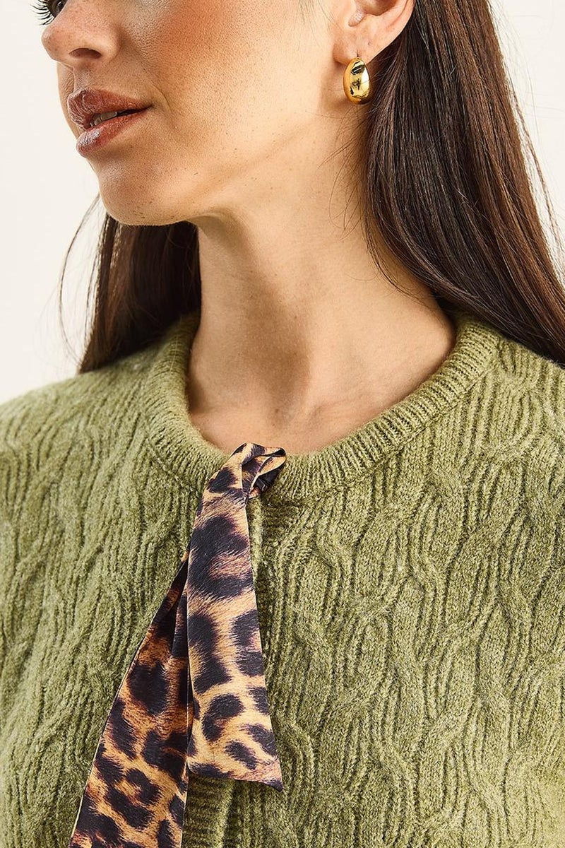 Bianco Lucci LUCCI Textured Knitwear Cardigan - Image 5