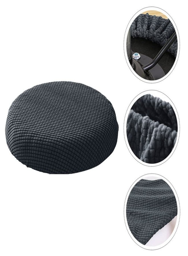 Sewroro Round Stool Seat Covers Elastic Slipcover for 12 Inch Chairs Polyester Chair Cover Protective Round Cushion Cover for Dining Room Kitchen Living Room - Image 5
