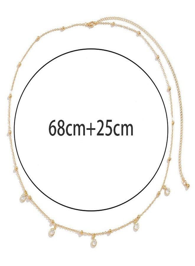 Hodaqe 3pcs Waist Chain, Adjustable Gold Plated Waist Chain For Women For Saree, Stylish Pearl Multilayered Belly Chain For Women And Girls, Hip Chain For The Waist Bikini Jewelry (3) - Image 3