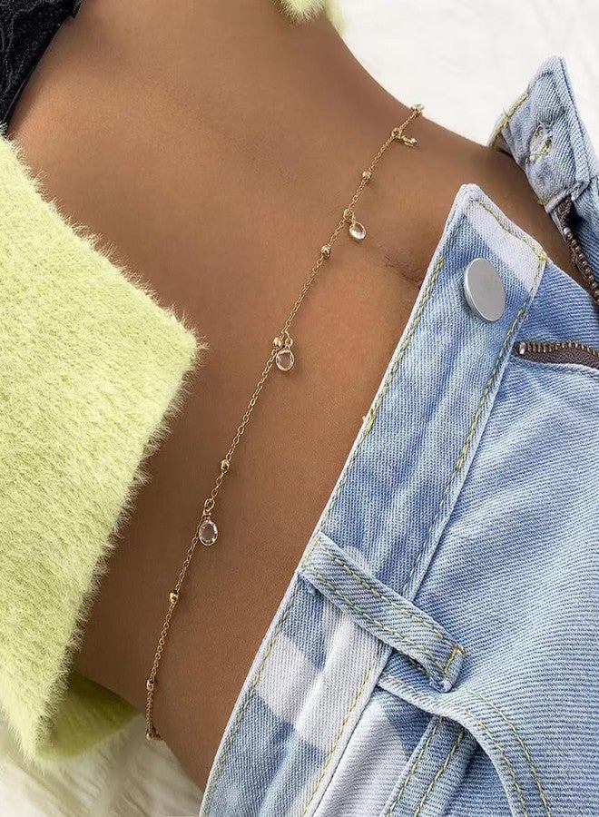 Hodaqe 3pcs Waist Chain, Adjustable Gold Plated Waist Chain For Women For Saree, Stylish Pearl Multilayered Belly Chain For Women And Girls, Hip Chain For The Waist Bikini Jewelry (3) - Image 4