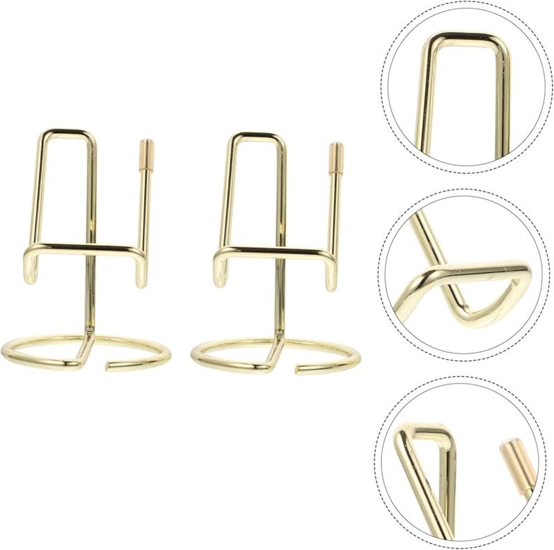 2 Pack Black Iron Phone Tablet Stand Portable Desktop Holder for Hands Free Viewing - Image 3