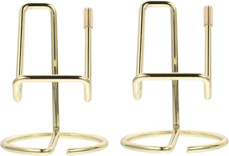 2 Pack Black Iron Phone Tablet Stand Portable Desktop Holder for Hands Free Viewing - Image 1