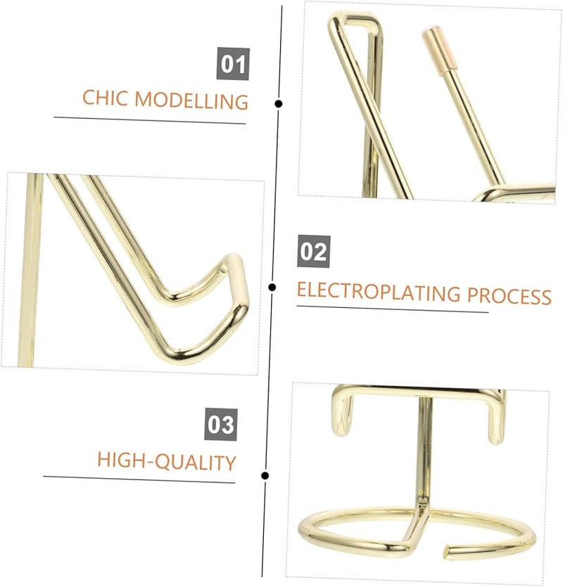 2 Pack Black Iron Phone Tablet Stand Portable Desktop Holder for Hands Free Viewing - Image 4