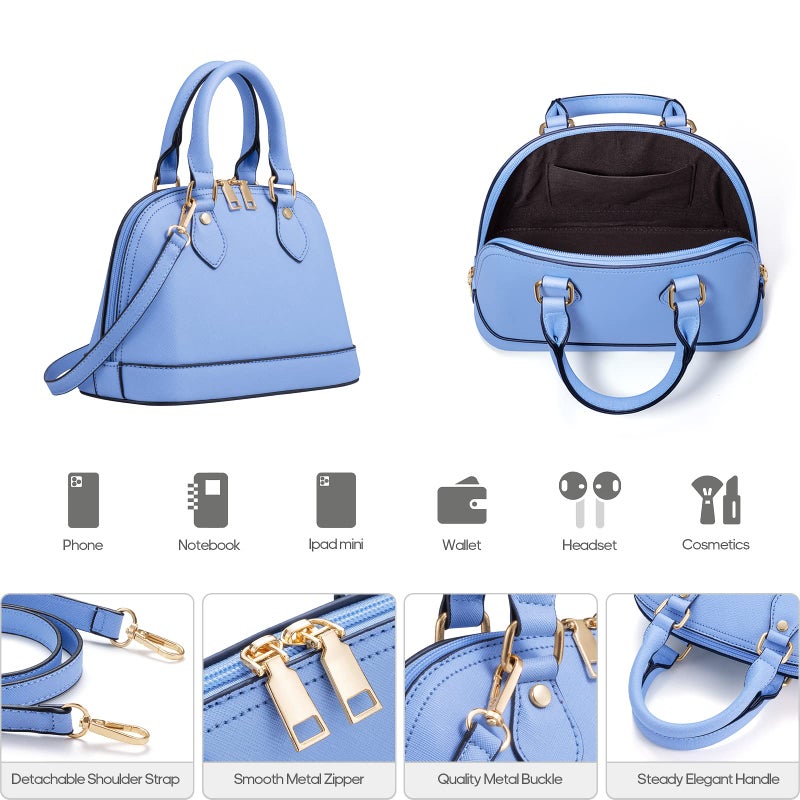 Bagsure 4PCS Women Fashion Handbags Purses Wallet Shoulder Bags Casual Tote Bag Crossbody Bags, Handbag Set Gift for Ladies Girls (Blue) - Image 3