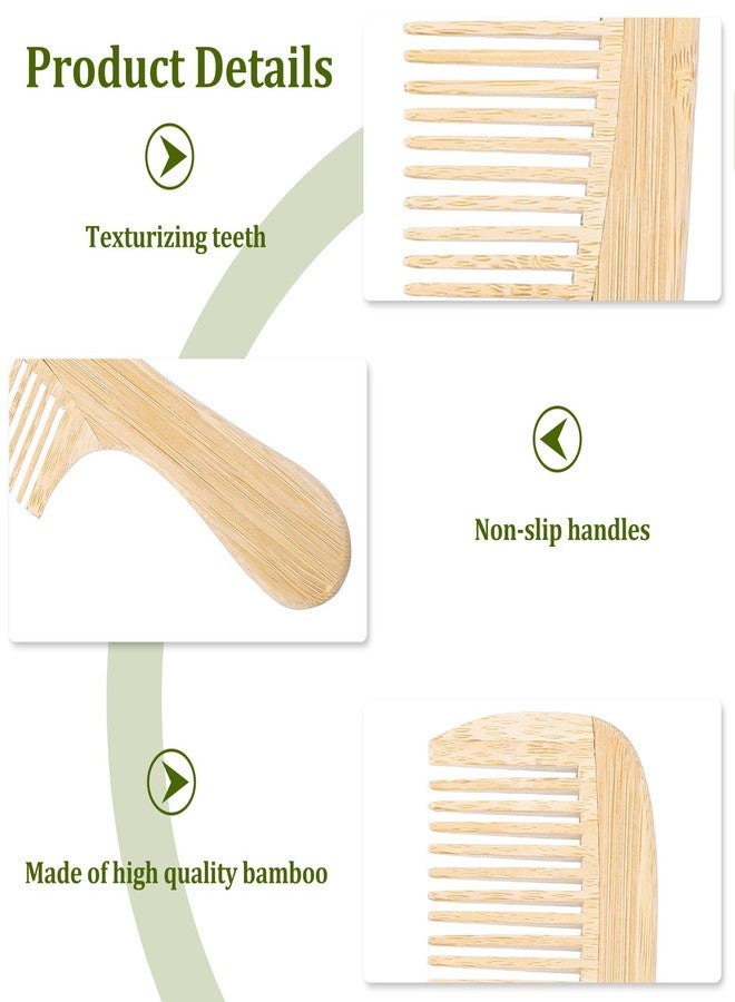 ElevateTech Natural Handmade Bamboo Combs Set Anti-Static Wide Tooth, 3 Pcs Rat Tail and Fine Tooth Wooden Combs for Women Men Natural Hair Comb for Detangling Styling Long Curly Thick Thin Hair Beard - Image 3