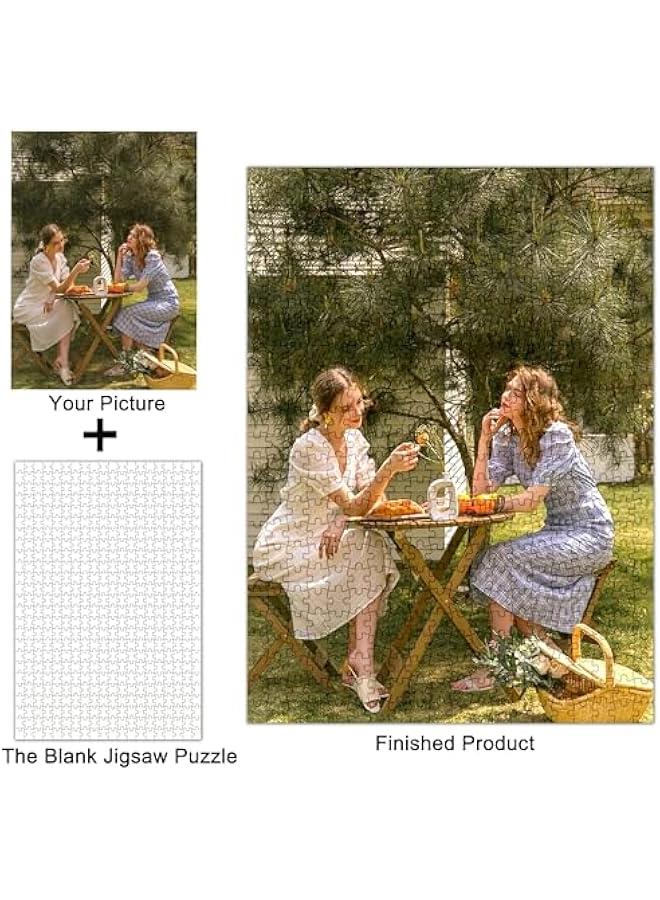 احجية مخصصة من الصور 35/120/200/300/500/1000 قطعة، احجية خشبية مخصصة كهدية للعائلة والزفاف واعياد الميلاد وعيد الحب والحيوانات الاليفة (مع صندوق) (500 عمودي) - Image 2