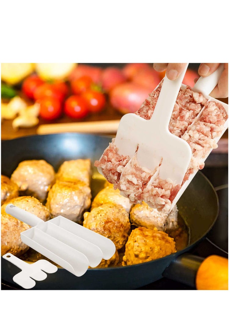 SYOSI Creative Kitchen Triple Meatball Maker, Meat Baller Spoon with Cutting Spade, DIY Meatball Making Set,Home Cooking Tools for Quick Cooping Cookie Dough Or Sorbet 2 Pack  - Image 2