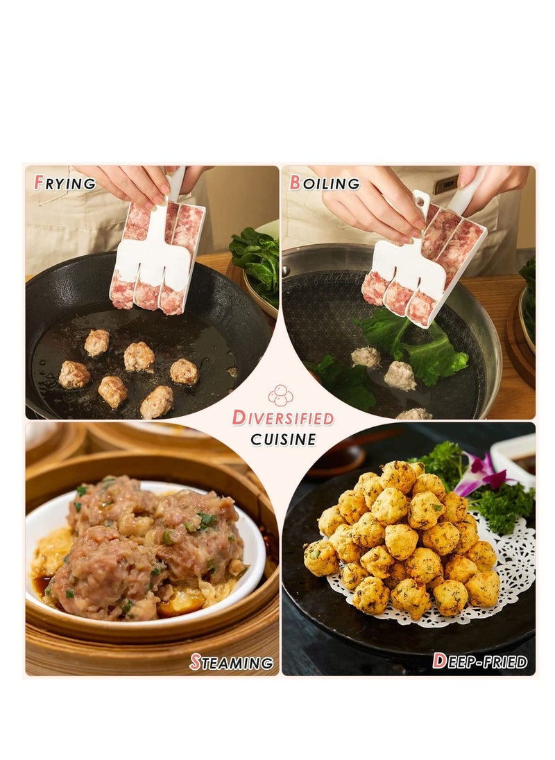 SYOSI Creative Kitchen Triple Meatball Maker, Meat Baller Spoon with Cutting Spade, DIY Meatball Making Set,Home Cooking Tools for Quick Cooping Cookie Dough Or Sorbet 2 Pack  - Image 3