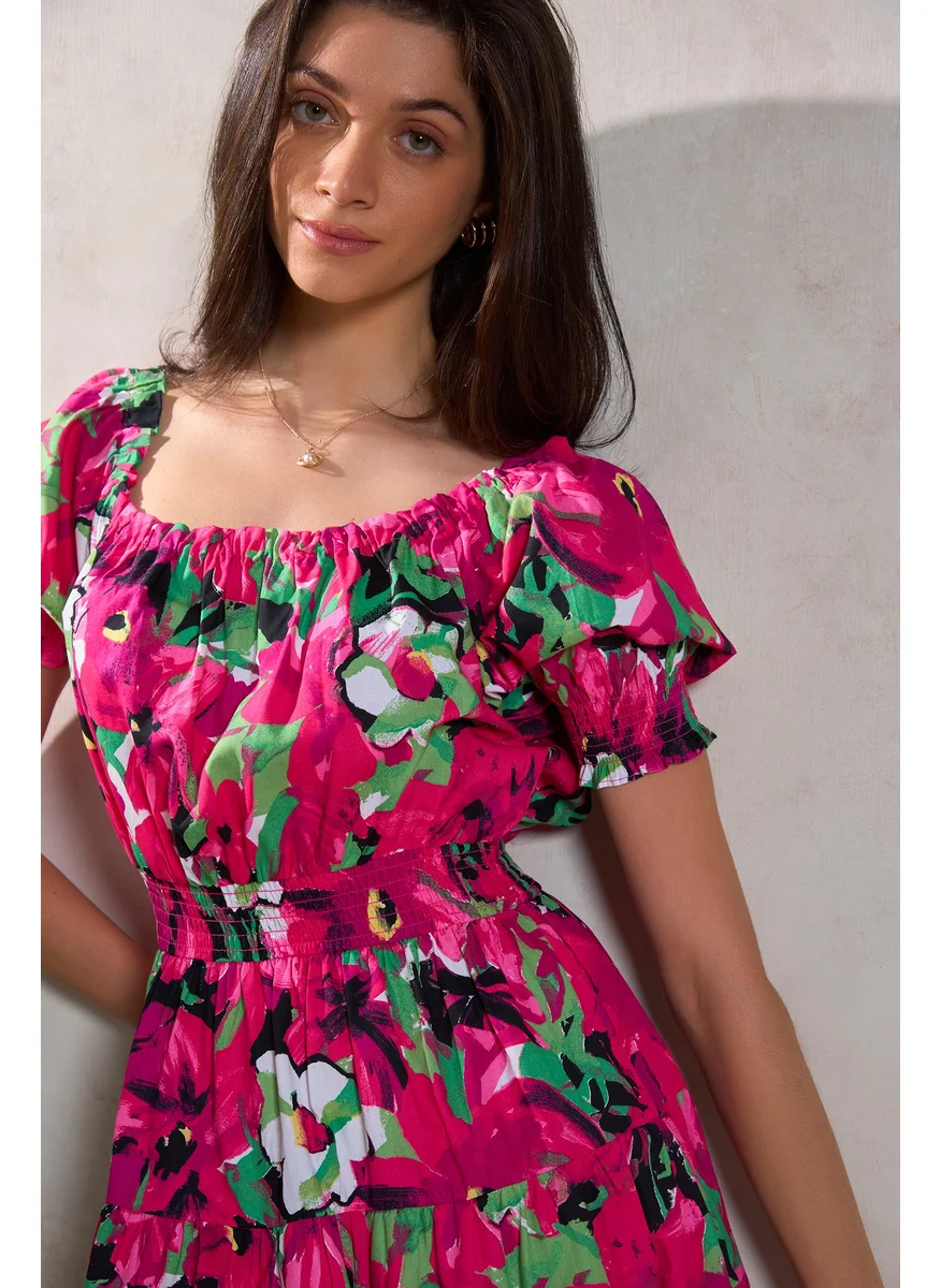 فيرجيو Floral Smocked Dress
