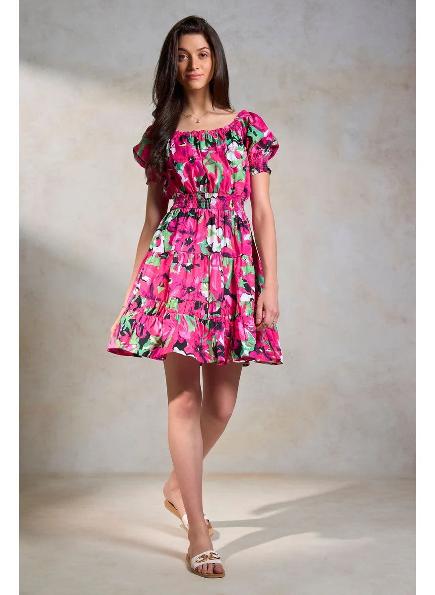 فيرجيو Floral Smocked Dress