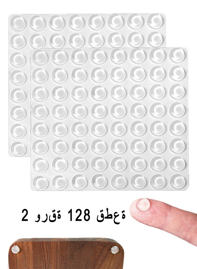 HS 128PCS Adhesive Bumper Pads Clear Rubber Feet Self Stick Bumpers Sound Dampening Door Cabinet Buffer For Drawers Table Laptop Cutting Boards - Image 1