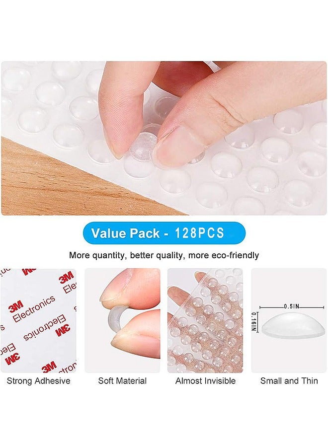 HS 128PCS Adhesive Bumper Pads Clear Rubber Feet Self Stick Bumpers Sound Dampening Door Cabinet Buffer For Drawers Table Laptop Cutting Boards - Image 2