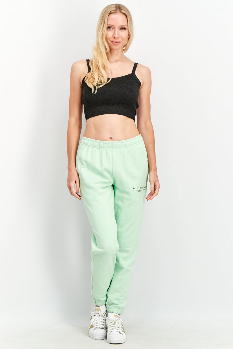 Ocean Pacific Women Relaxed Fit Graphic Print Pull On Sweatpants, Pastel Green - Image 4
