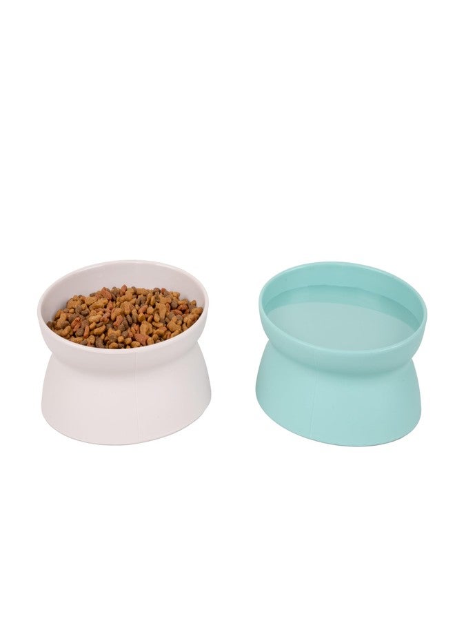 Kitty City Elevated Cat Bowls (Set of 2), Whisker-Friendly Raised Cat Food & Water Dishes, Modern Pedestal Design, Dishwasher Safe, 10.8 oz Each – Teal & Light Pink - Image 5