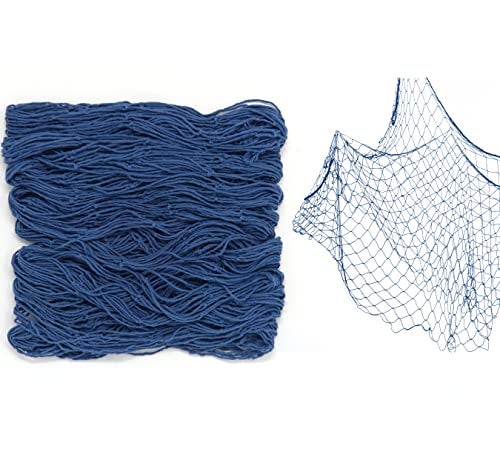 Bluetable Fish Net Decoration Party Decor Blue Cotton Netting 48 x 144 Inches Fishnet for Nautical Pirate Hawaiian Underwater Beach Ocean Mermaid Parties - Image 1