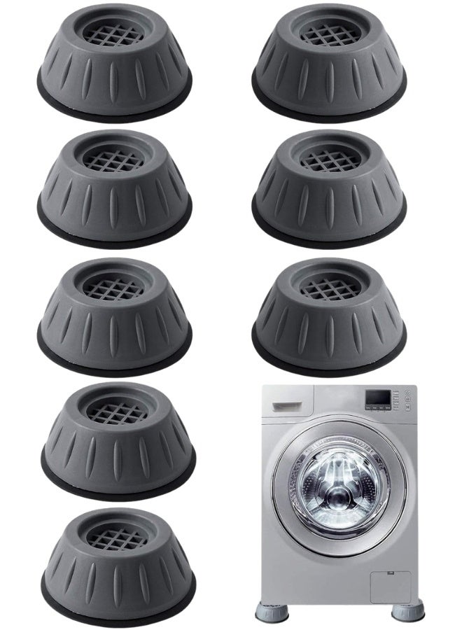 8 Pcs Anti Vibration Pads for Washing Machine and Dryer – Universal Rubber Feet Shock Absorber Mats, Non Slip Noise Cancelling Anti Vibration Stabilizer Support Feet for Washer, Dryer, Dishwasher, Protects Floor and Prevents Movement - Image 1