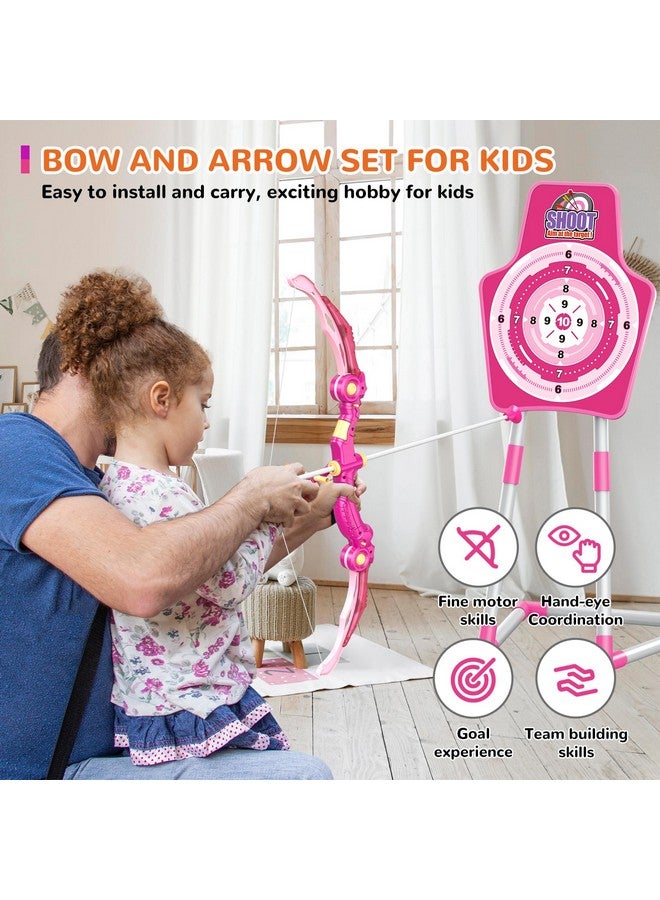 GMAOPHY Bow and Arrow Toys with LED Flash Lights, Birthday Gift for Girls 4 5 6 7 8 9 10 Year Old, Archery Set Indoor Outdoor Activity with 20 Suction Cup Arrows, 2 Targets & Quiver, Kids Sport Toys - Image 2