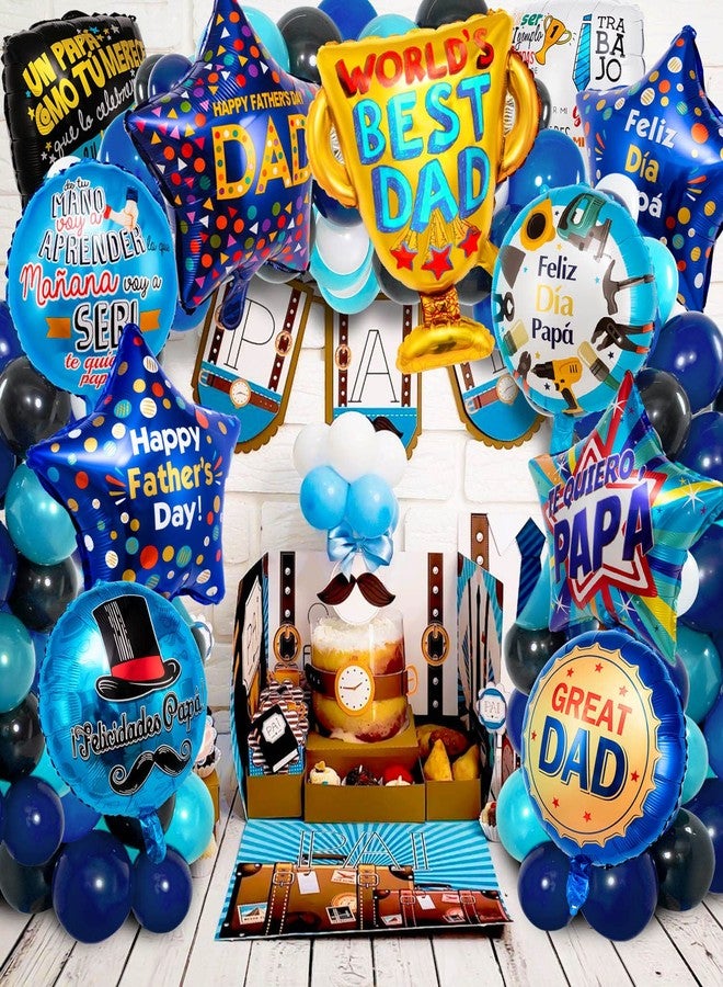 ZHBDMGK Happy Father's Day Balloons, 11pcs Premium Aluminum Foil Fathers Day Balloons, Vibrant Colors, Round Shapes, Self Sealing, Perfect for Father's Day Party Decorations - Image 5