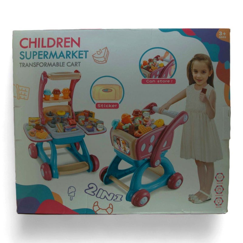 عربة التسوق المتحولة للبنات 2 في 1 مع الأكسسوارات - 009-028 - Image 2
