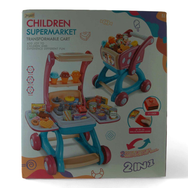 عربة التسوق المتحولة للبنات 2 في 1 مع الأكسسوارات - 009-028 - Image 1