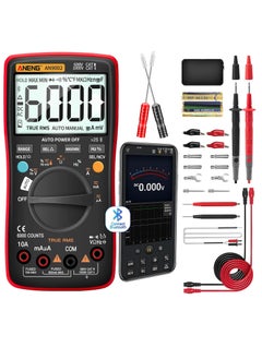 Bluetooth Multimeter TRMS Auto Range 6000 Counts, AC/DC,Resistance,Continuity,Capacitance,Diodes,Temperature,Car Voltmeter