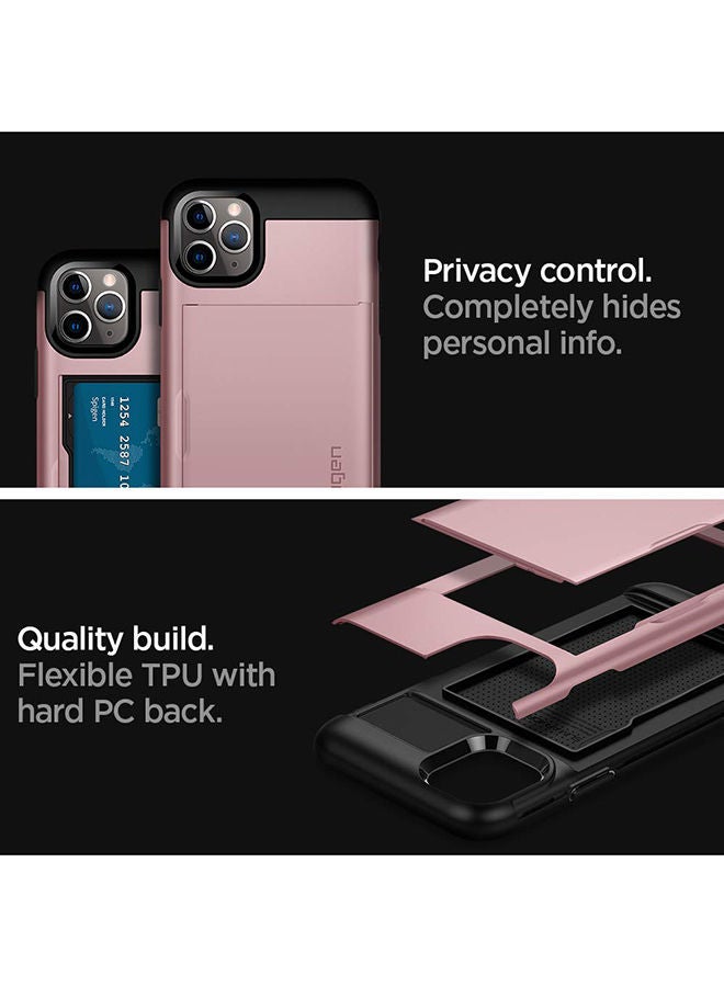 NIBEMINENT Slim Armor CS Card Slot Wallet Case Cover For Apple iPhone 11 Pro Rose Gold - Image 3