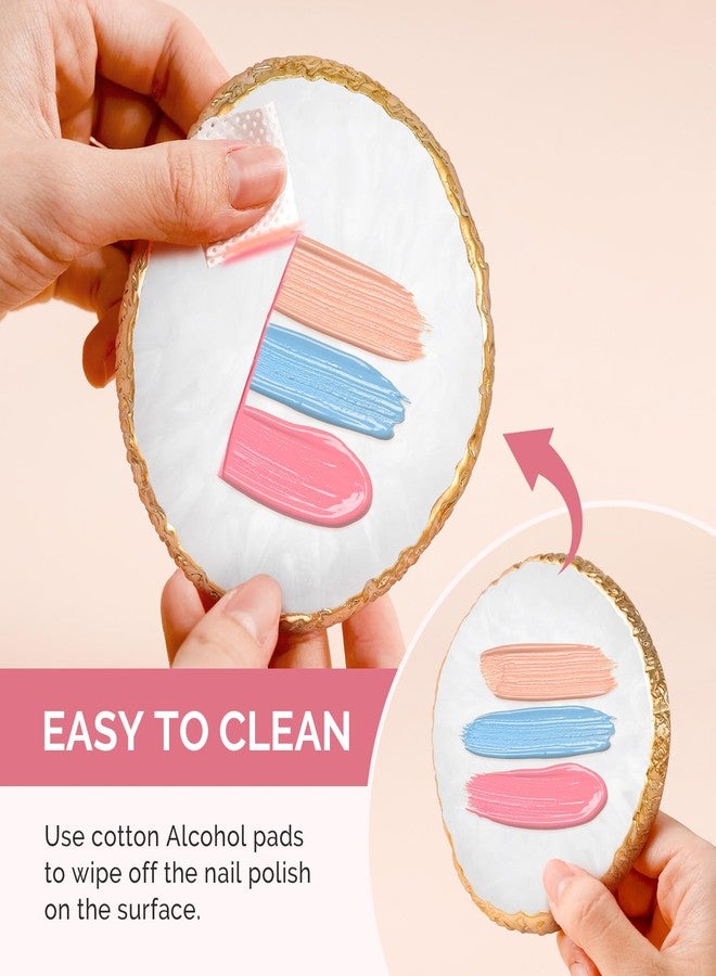 MelodySusie 1PC Round Shape Resin Nail Art Palette, Professional Color Mixing Board for Gel Polish, Acrylics, Pigment Blending, Salon and DIY Makeup Artist Tool, White - Image 4